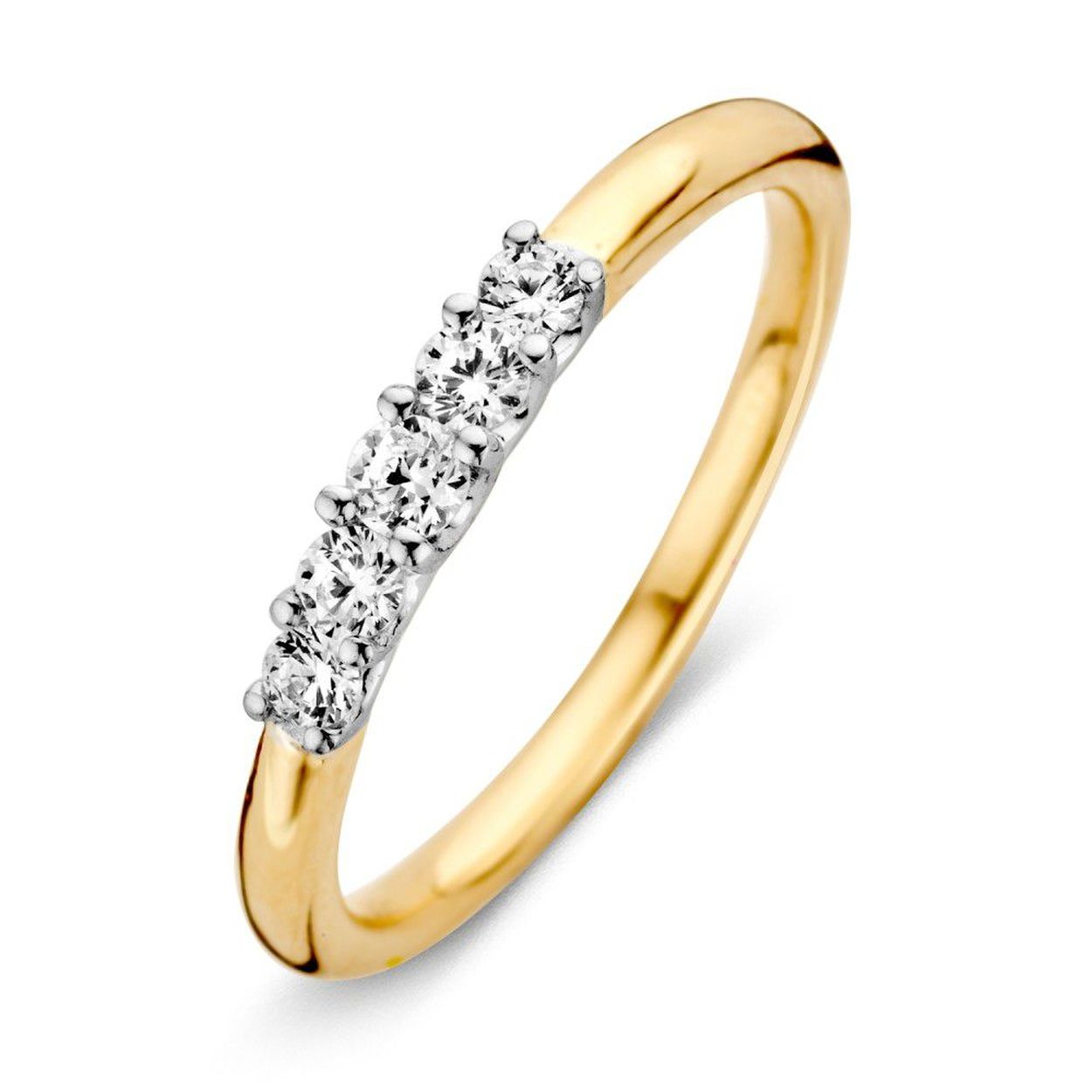 Ring bicolor zirkonia's  Maat 56