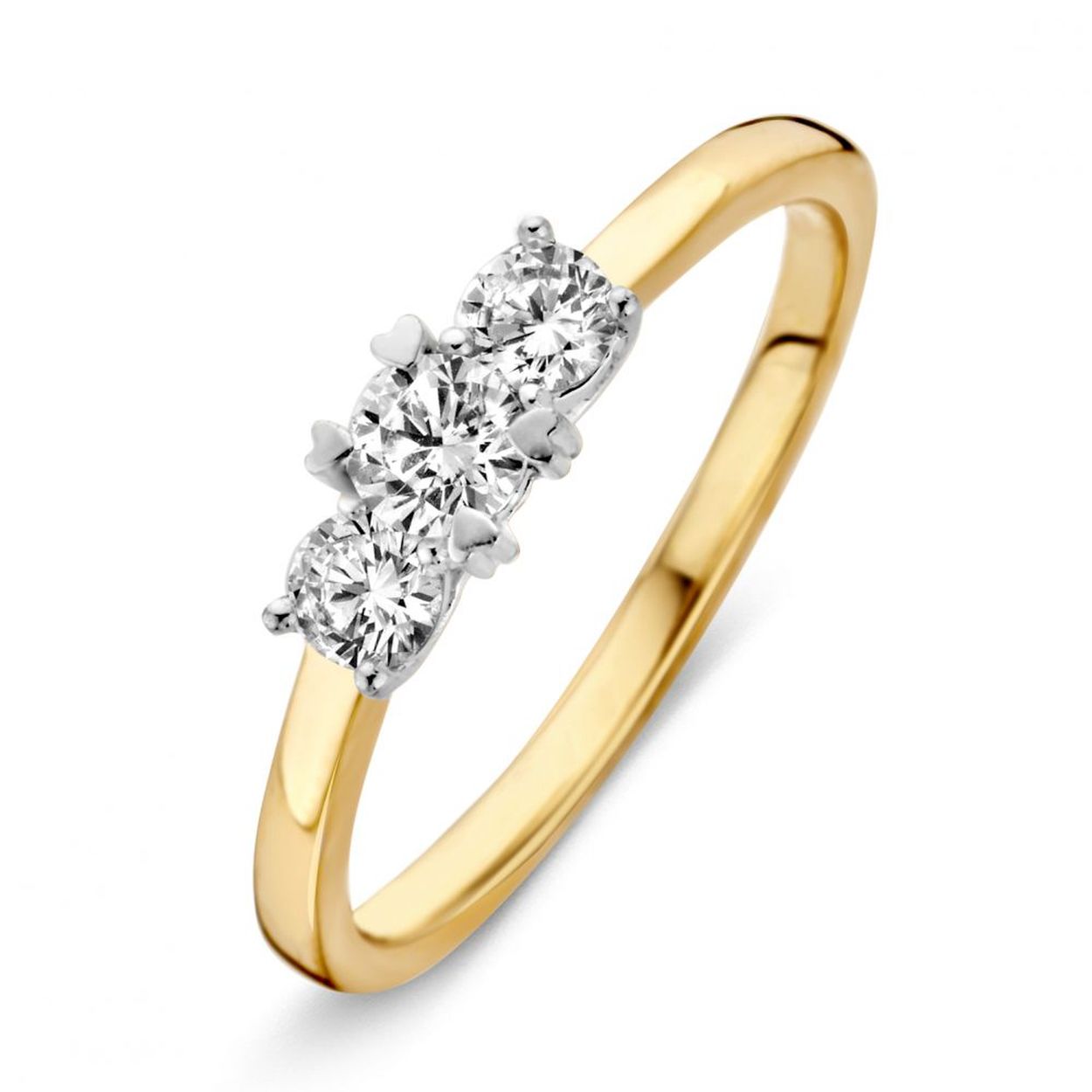 Ring bicolor zirkonia Maat 56