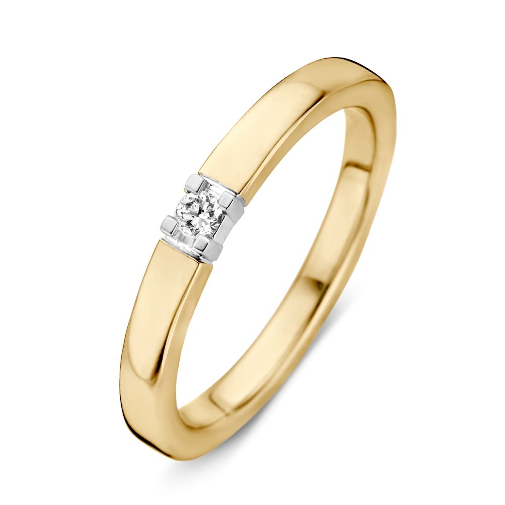Dit is een ring van Excellent Jewelry in de kleur geel/wit