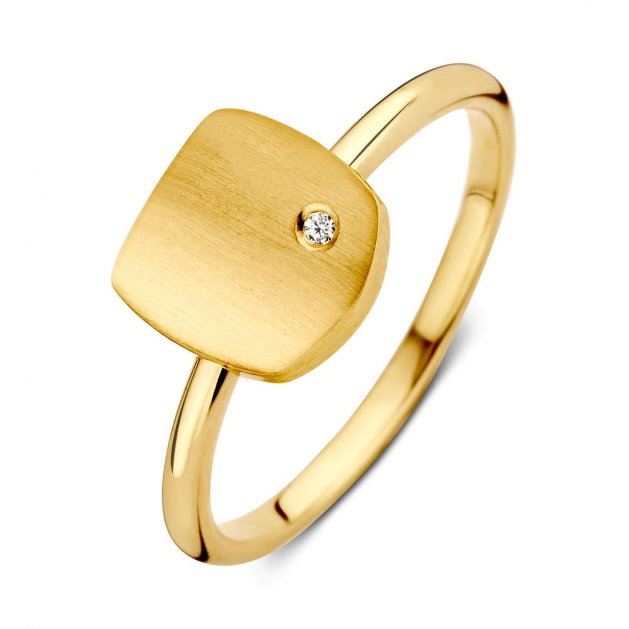 Ring geelgoud zirkonia Maat 58