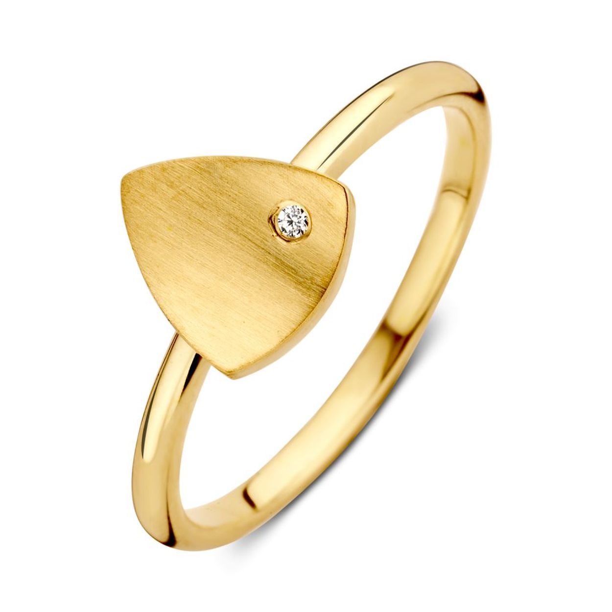 Ring geelgoud zirkonia Maat 56