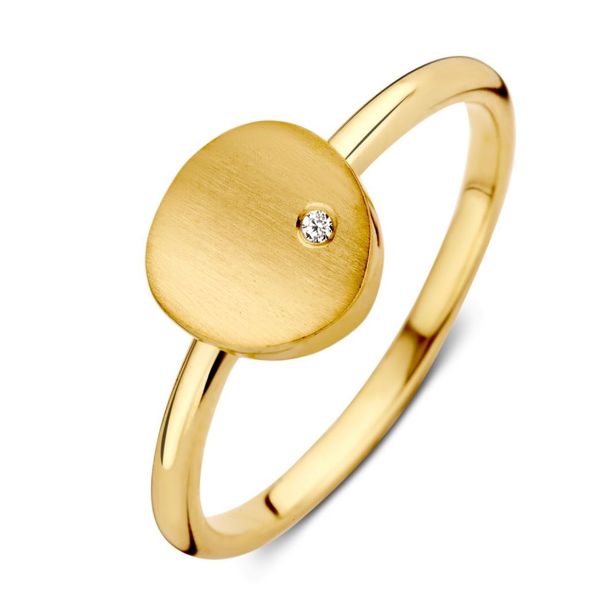 Ring geelgoud zirkonia Maat 60