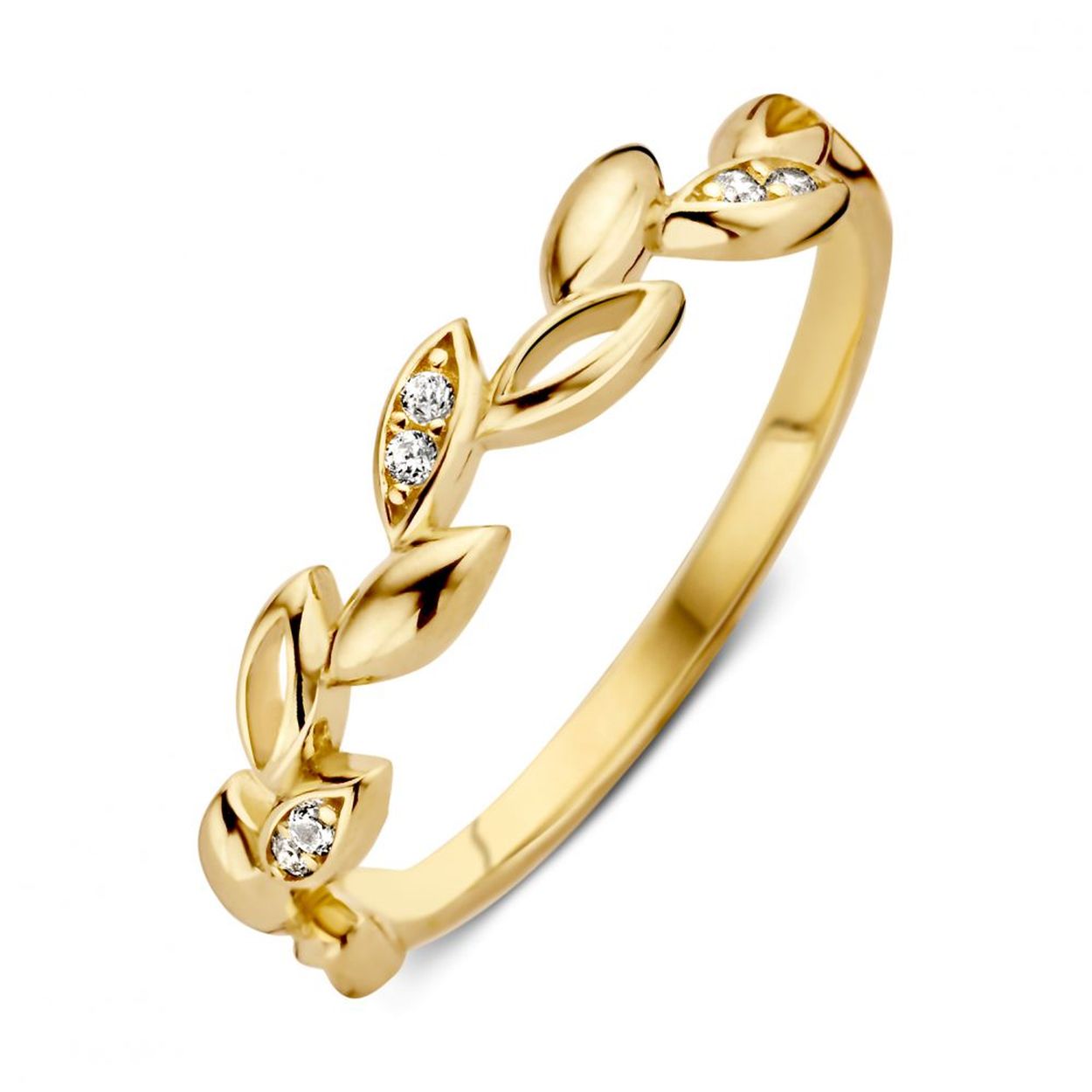 Ring geelgoud zirkonia Maat 56