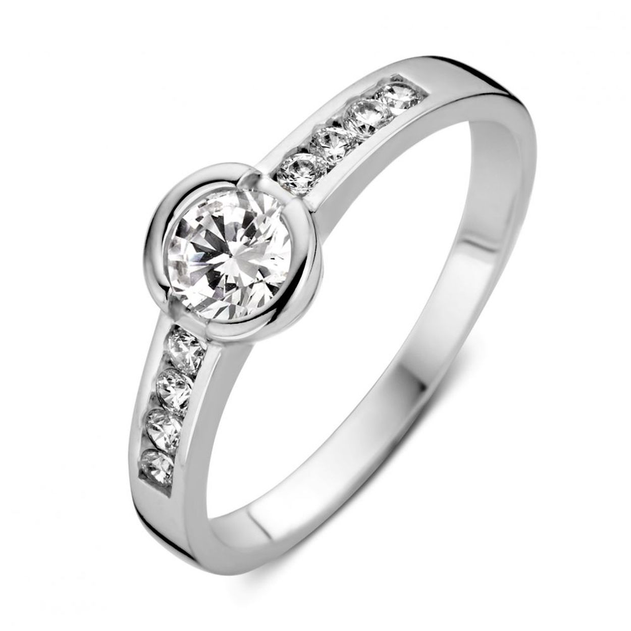 Ring witgoud zirkonia Maat 52
