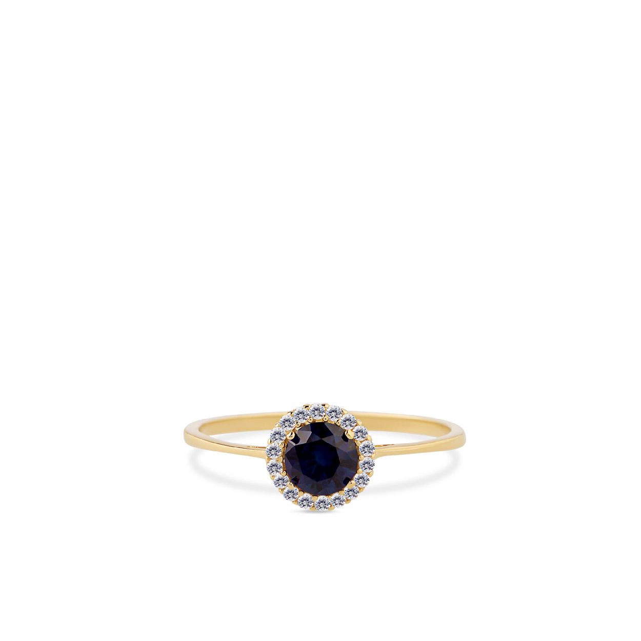 Dit is een ring van het merk Swing Jewels. De kleur van het sieraad is geelgoud. Dit sieraad bevat de edelsteen: zirconia. De kleur van deze edelsteen is: donkerblauw.