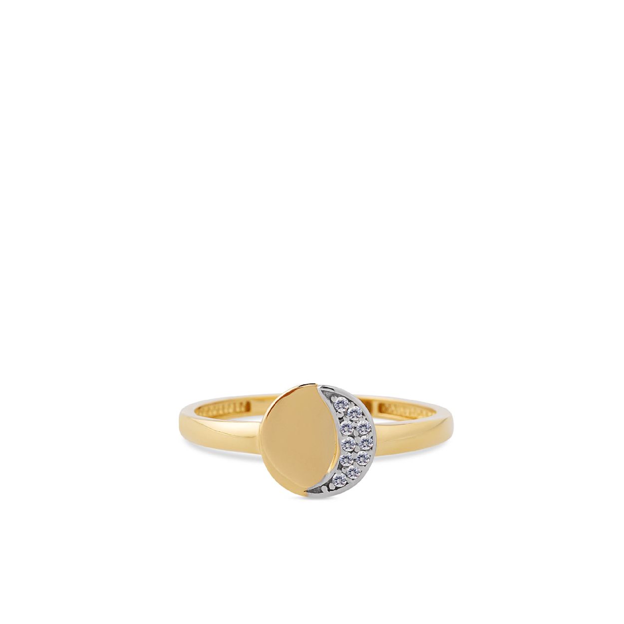 Dit is een ring van het merk Swing Jewels. De kleur van het sieraad is geelgoud. Dit sieraad bevat de edelsteen: zirconia. De kleur van deze edelsteen is: wit.