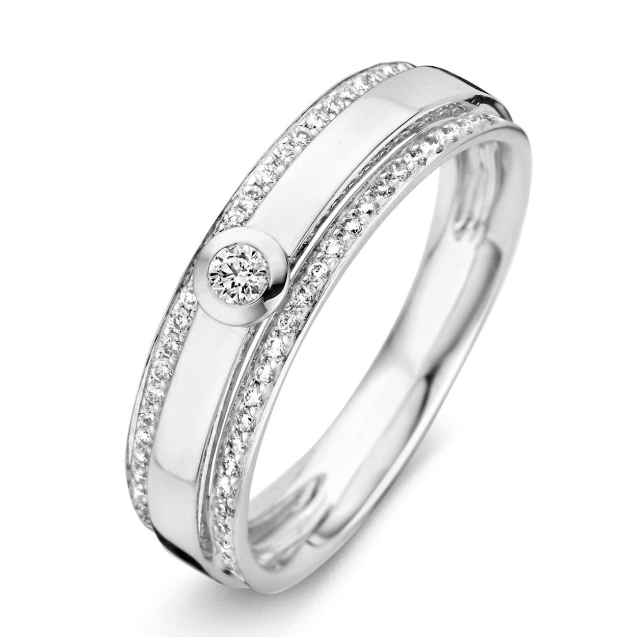 Ring witgoud briljant 0.30 crt.