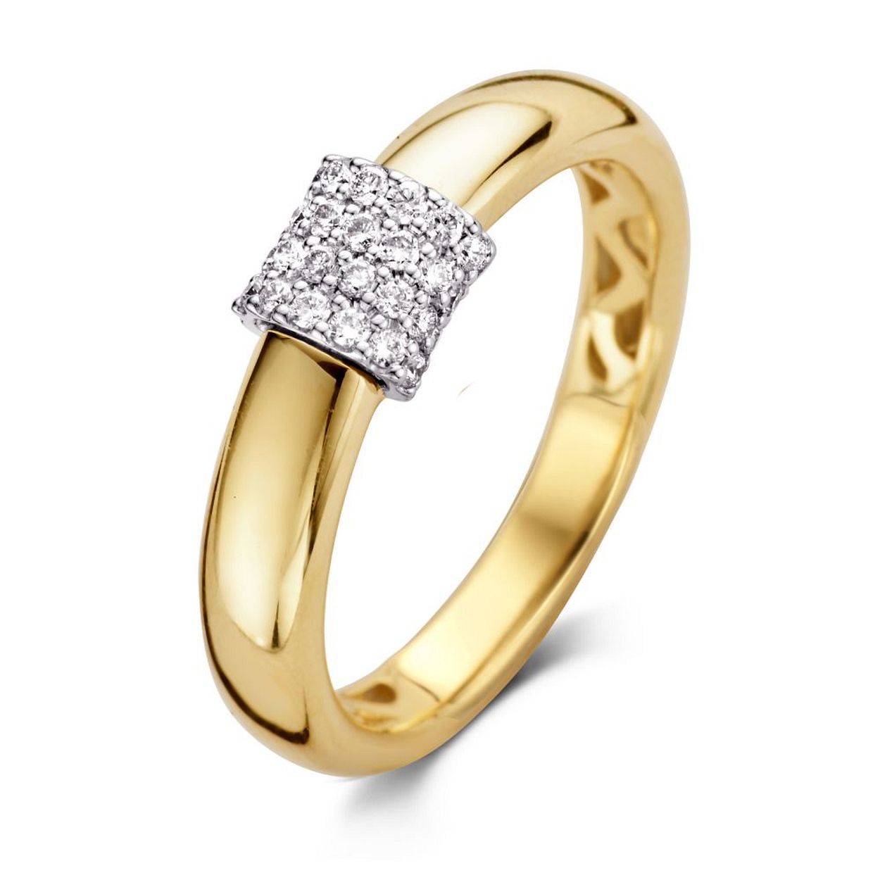 Dit is een ring van Excellent Jewelry in de kleur geel/wit