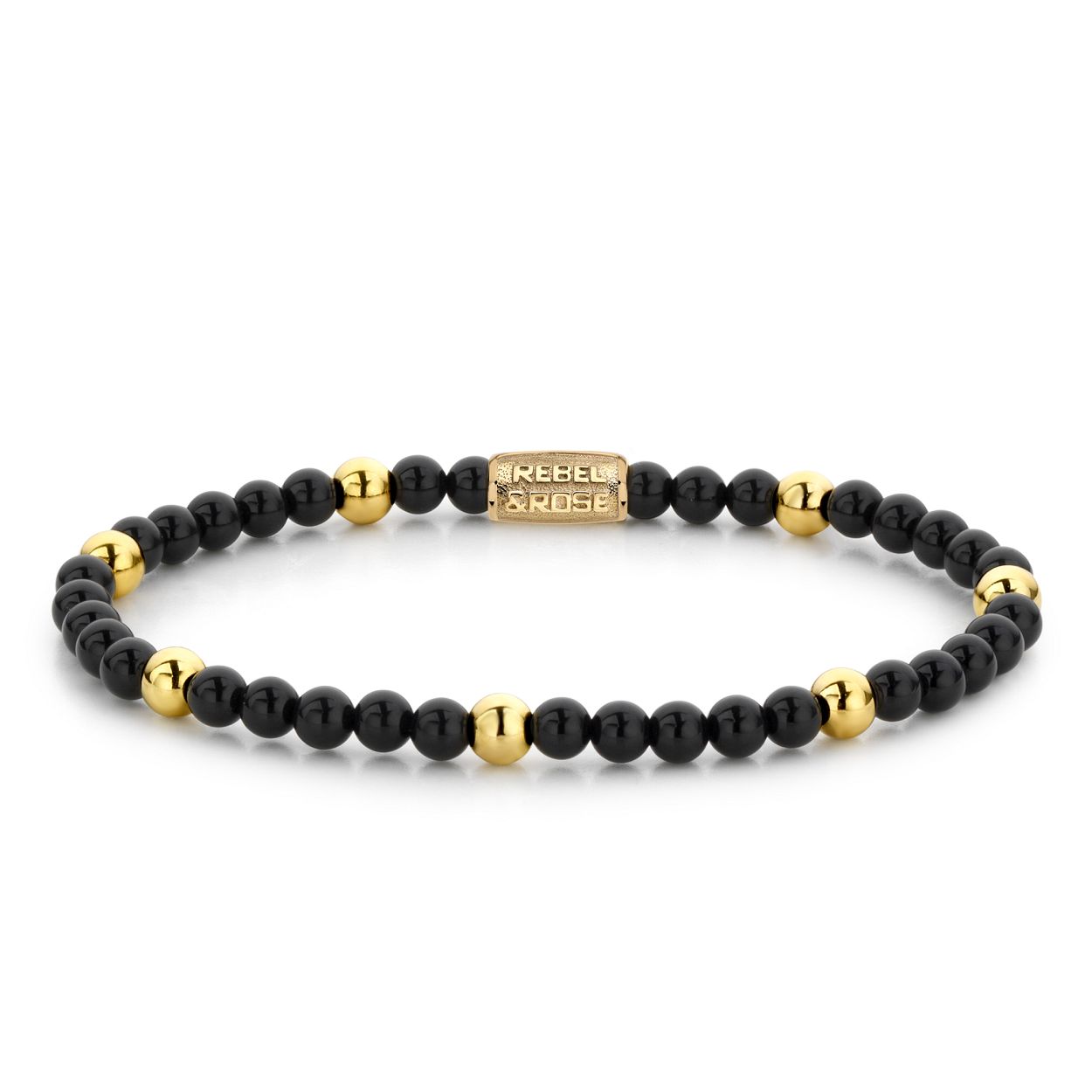 Rebel & Rose. Black Panther - yellowgold iornplated 4mm Medium 17.5cm - RR-40043-G-M