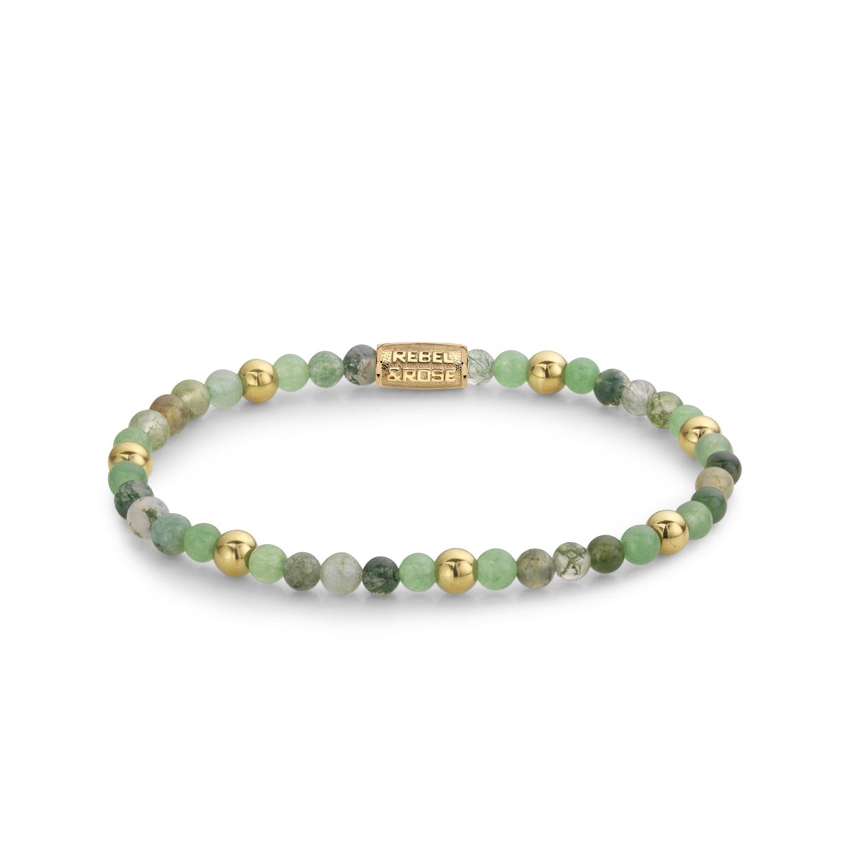 Deze armband is van het merk Rebel & Rose. Het is een damessieraad. De armband is groen van kleur.