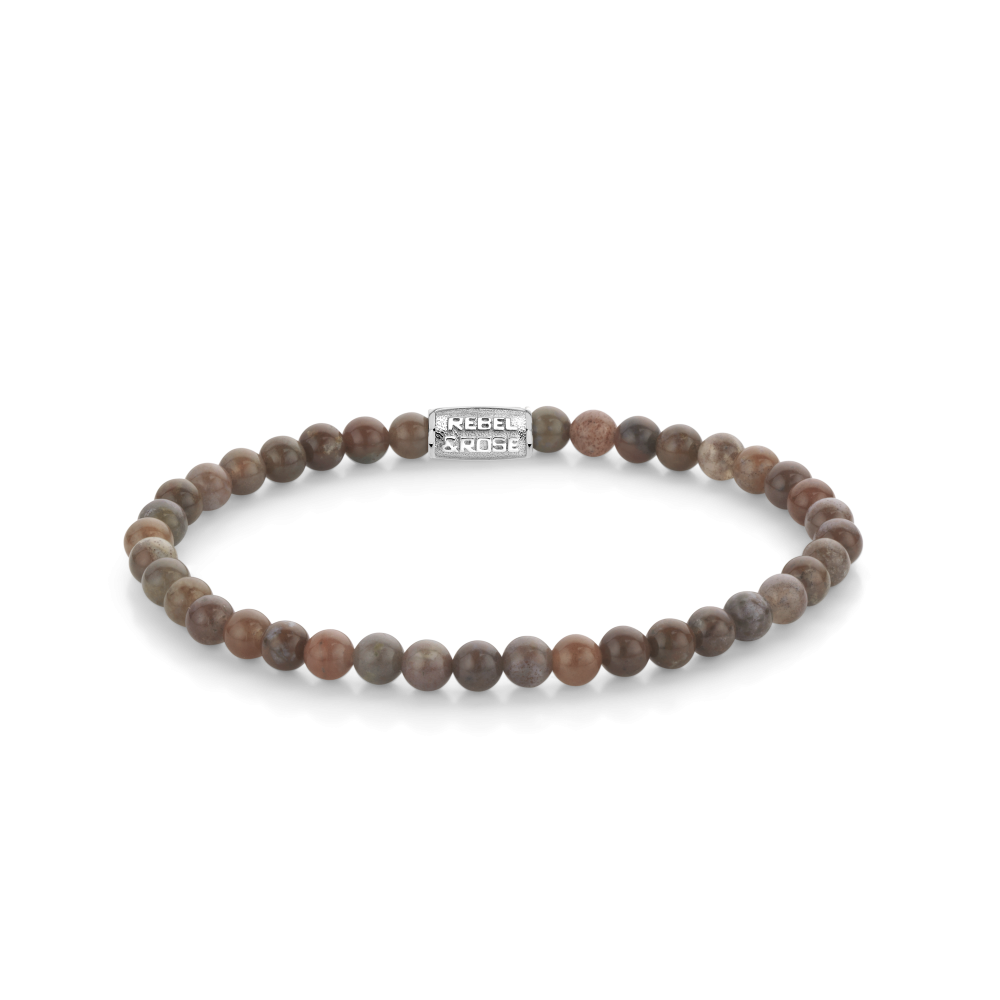 Armband van het merk Rebel & Rose. De armband heeft een hoogwaardige elastische stretch koord, met 4mm van Agaat.