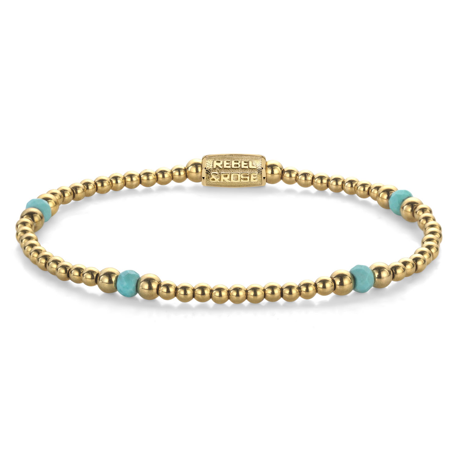 Rebel & Rose Armband Touch of Turquoise RR-40142-G-S 
Dit is een armband van het merk Rebel & Rose