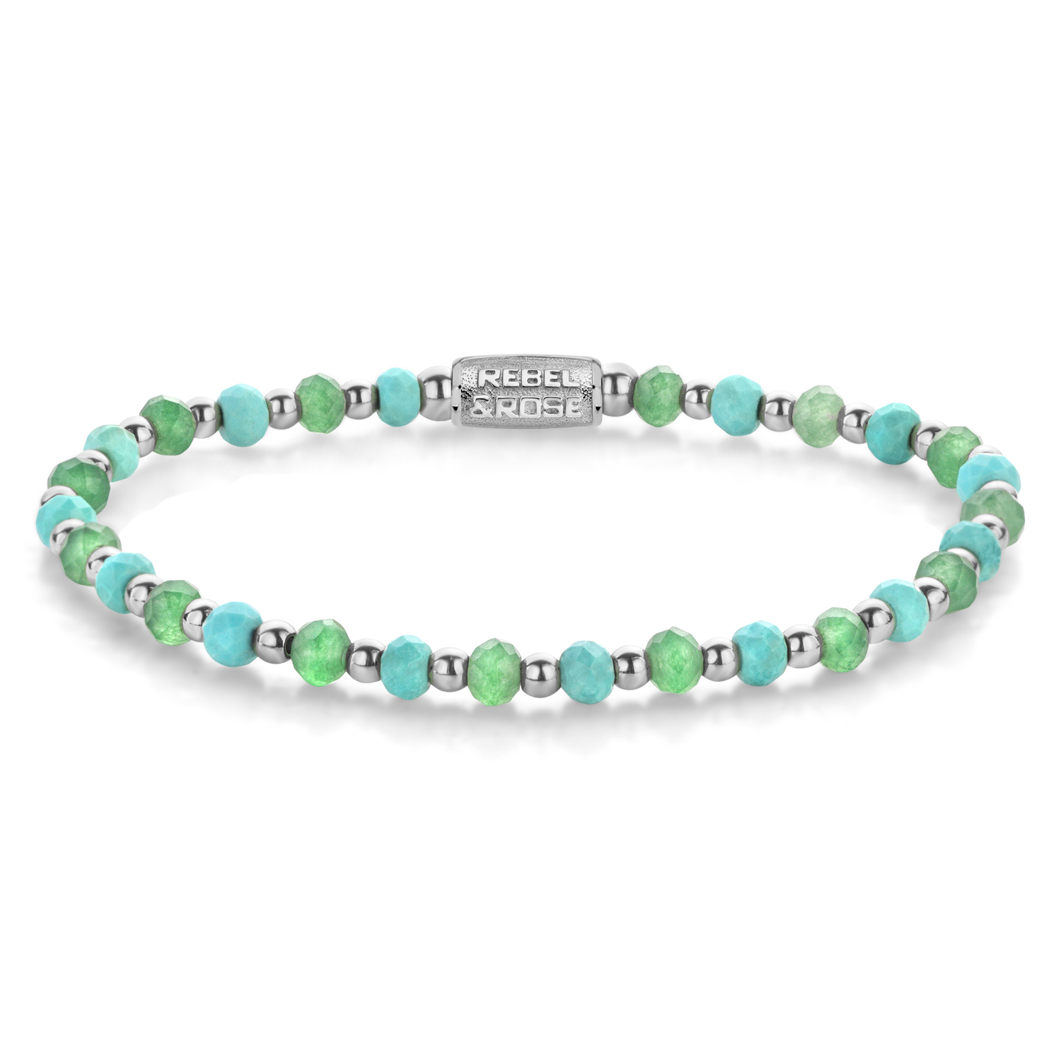 Rebel & Rose Armband Blue Green Adventure - 4mm RR-40144-S-S