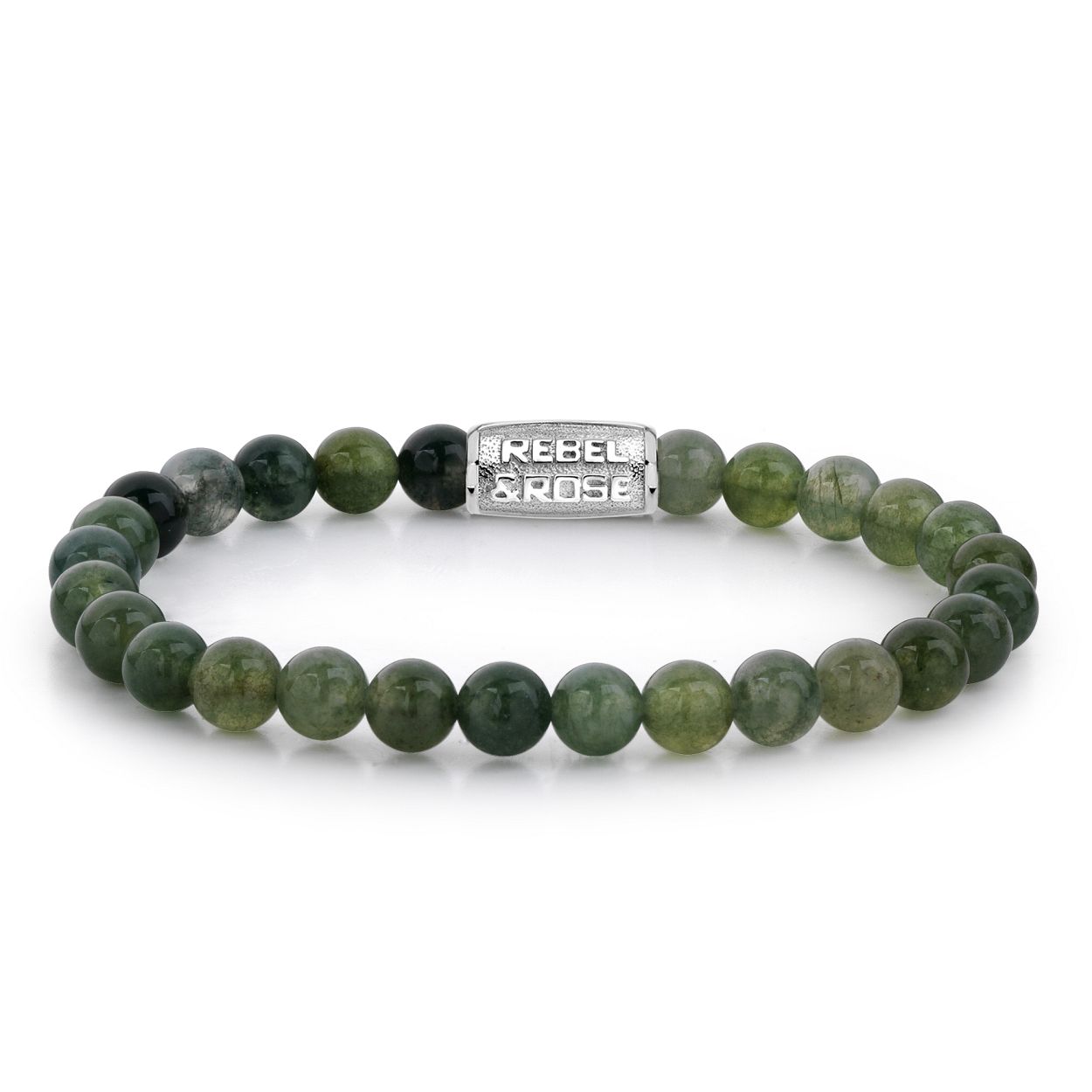Armband van het merk Rebel & Rose. De armband heeft een hoogwaardige elastische stretch koord, met 6mm van Agaat.