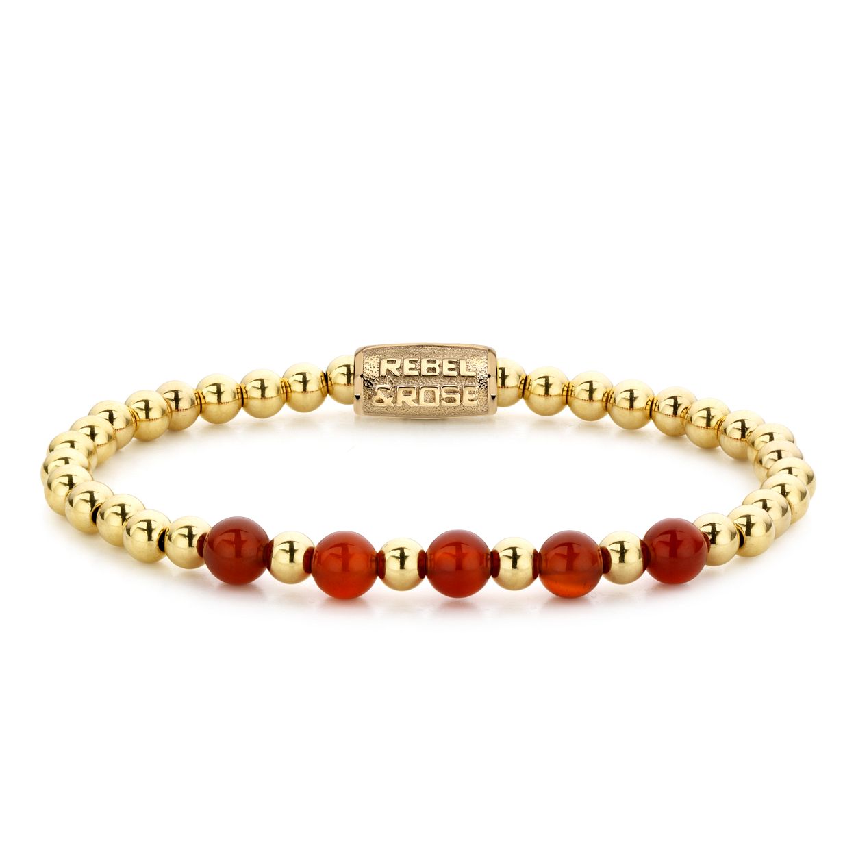 Deze armband is van het merk Rebel & Rose. Het is een damessieraad. De armband is goud van kleur.