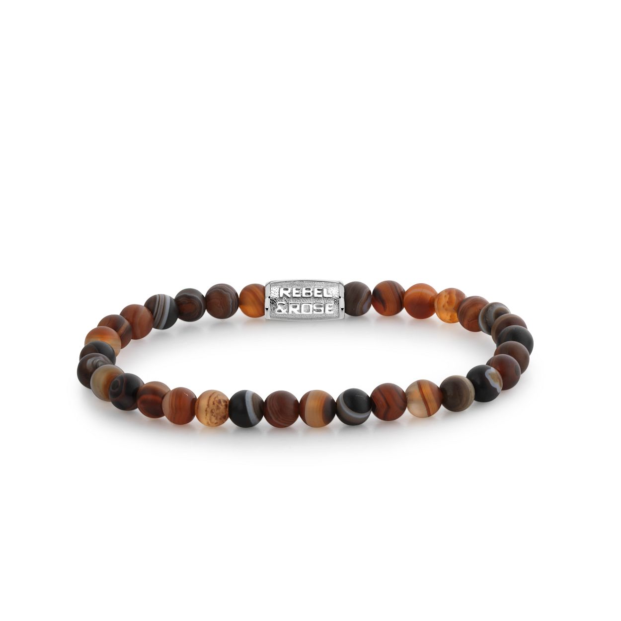Deze armband is van het merk Rebel & Rose. Het is een herensieraad. De armband is bruin van kleur.