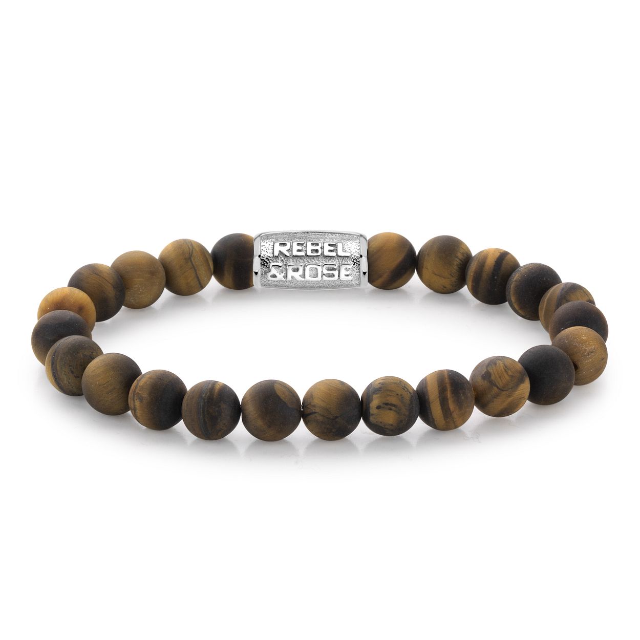 Rebel & Rose - Stones Only Mad Tiger Lilly silver colored 8mm Large 19cm - RR-80023-S-L
