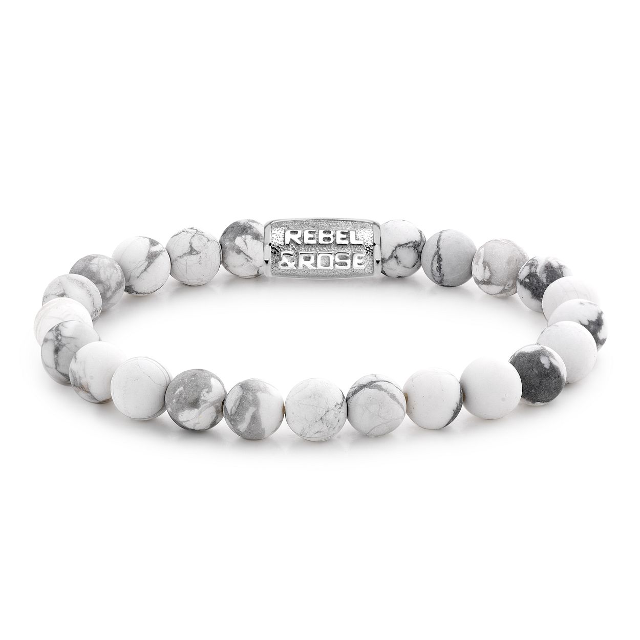 Deze armband is van het merk Rebel & Rose. Het is een herensieraad. De armband is wit van kleur.