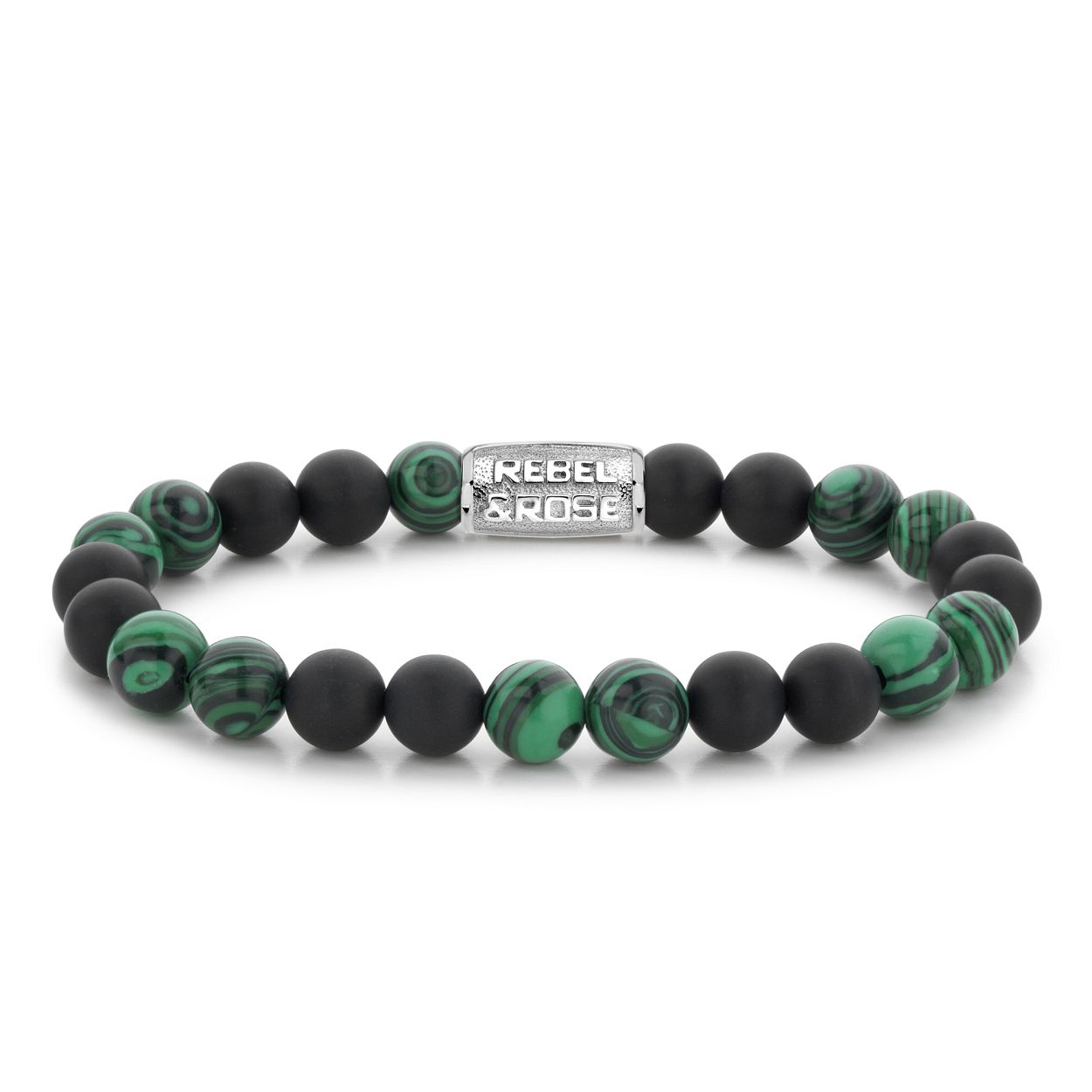 Rebel & Rose - Matt Malachite Twist - 8mm Large - 19cm