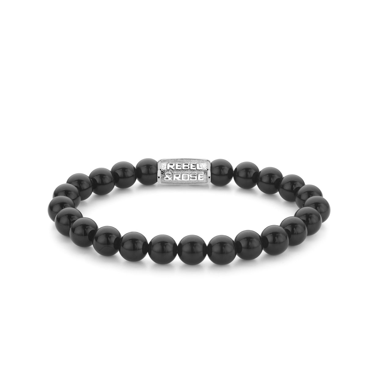 Dit is een herenarmband van het merk Rebel & Rose uit de collectie: 'Bracelets Beads'.

Specificaties:
Maat: L+ (20 cm)
Beads 8mm
Kleur(en): zwart
Materiaal Sluiting: Edelstaal
Steensoort(en): onyx
Steenkleur: zwart