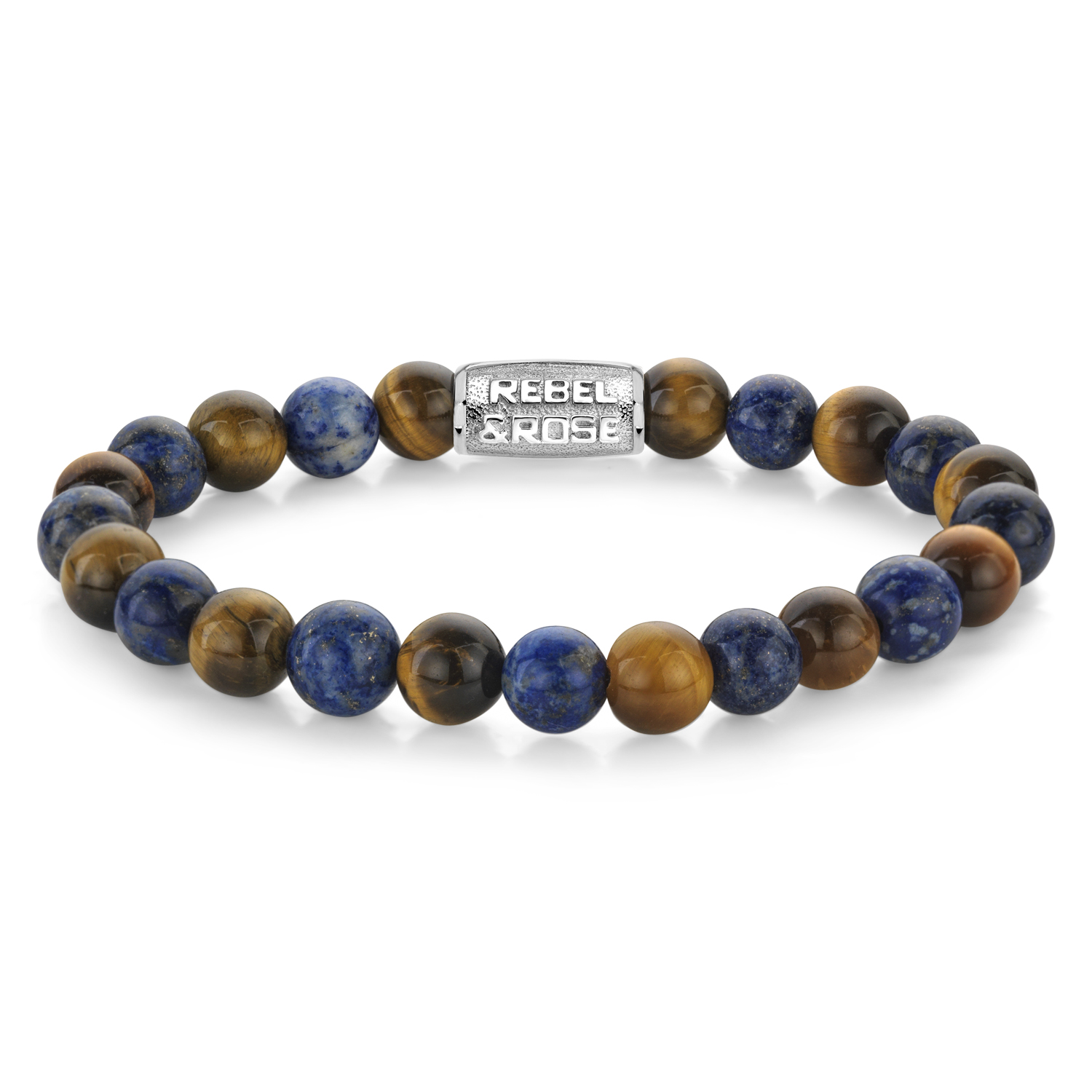 Rebel & Rose Armband Mix Tiger Lapis - 8mm RR-80109-S-L 
Dit is een armband van het merk Rebel & Rose