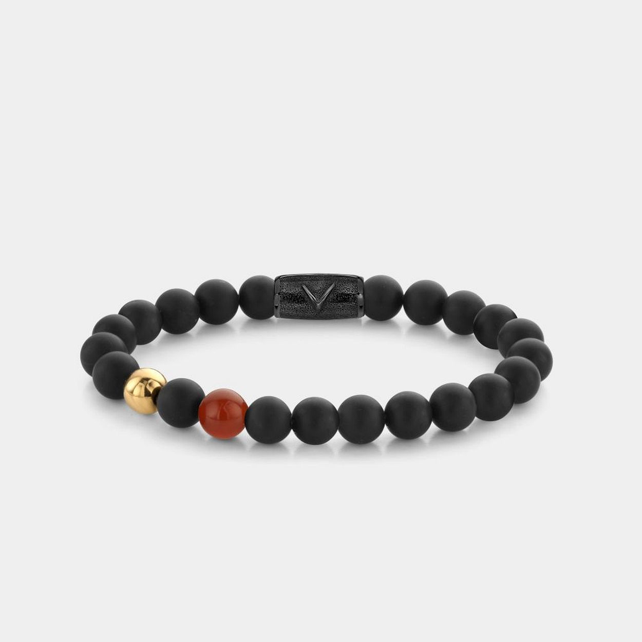Gold & Red Eye - 8mm - goldplated