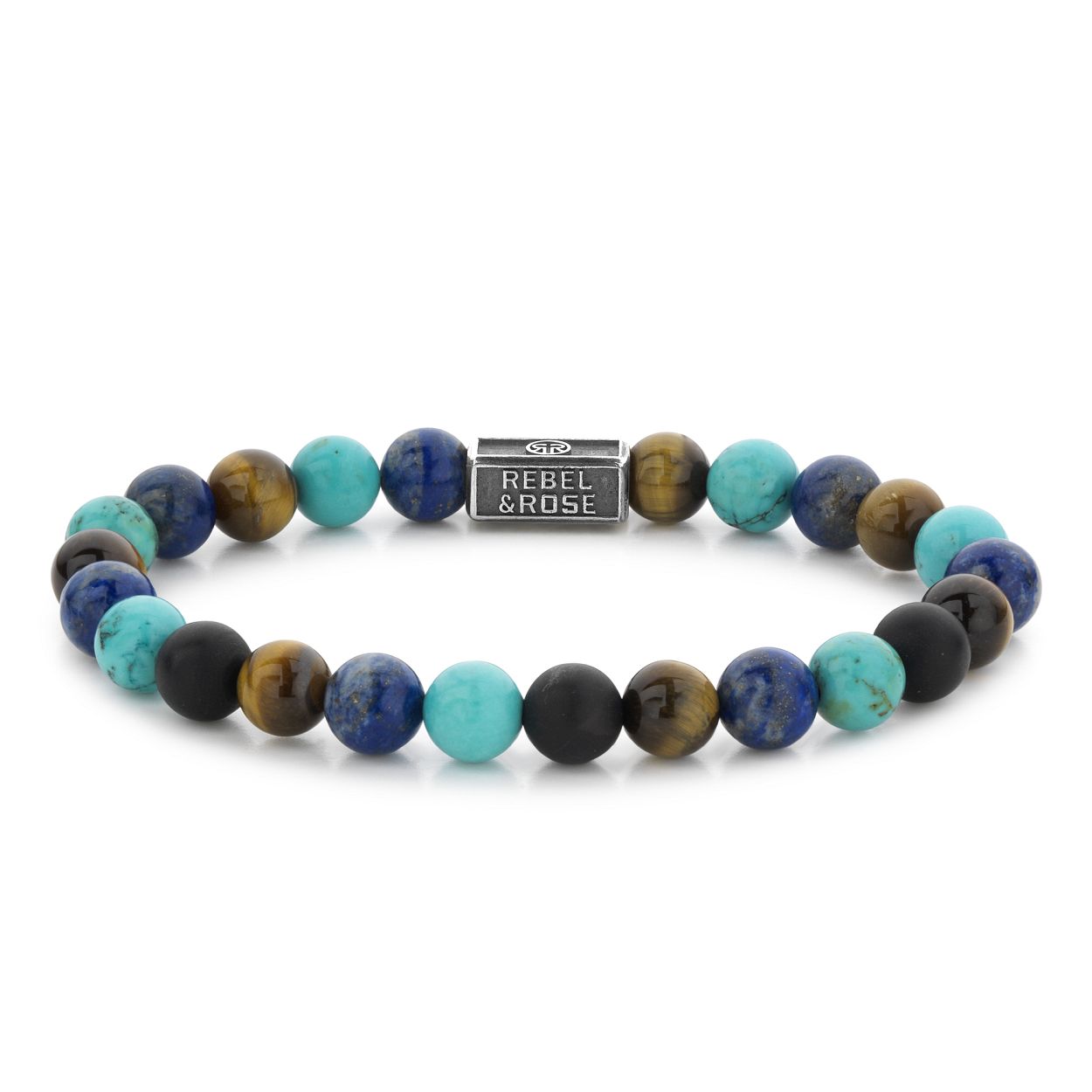 Rebel & Rose - Mix Turquoise 925 8mm Large 19cm