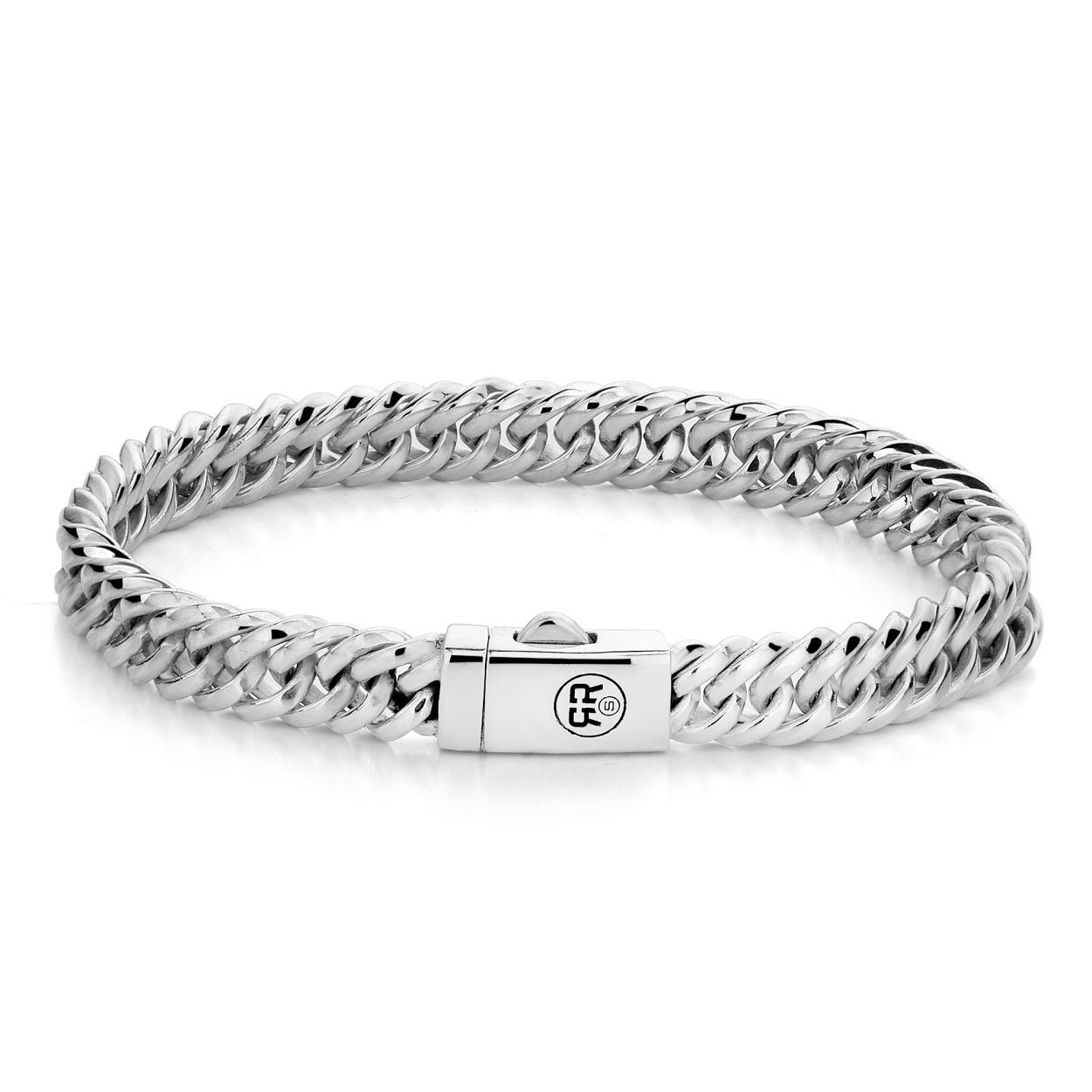 Deze armband is van het merk Rebel & Rose. Het is een herensieraad. De armband is zilver van kleur.
