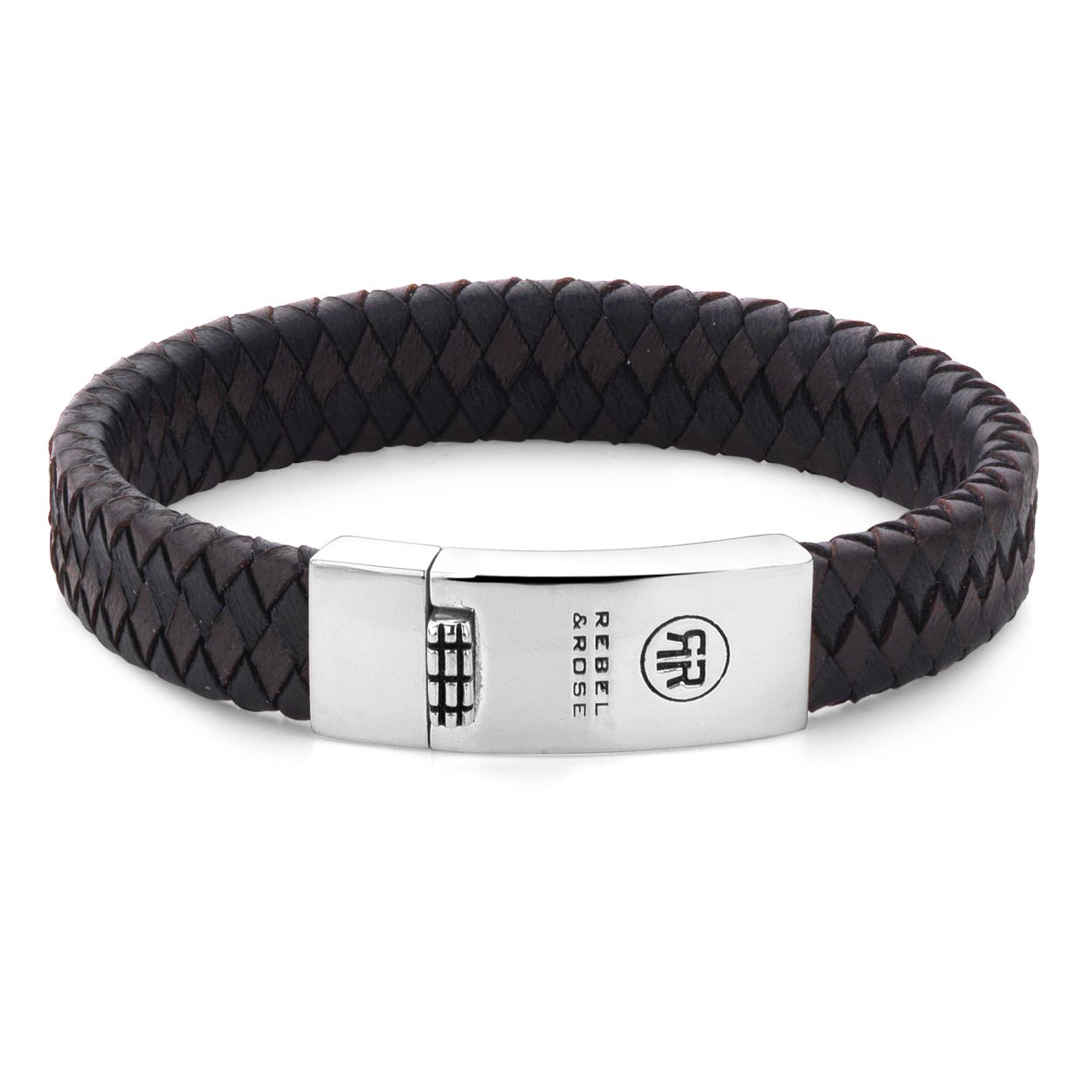 Absolutely Leather Braided Flat Black/Earth 21cm