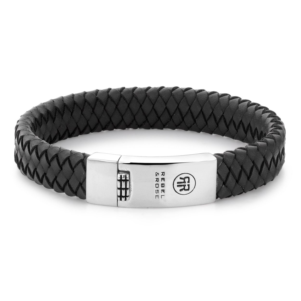 Absolutely Leather Braided Flat Black new lock 21cm
