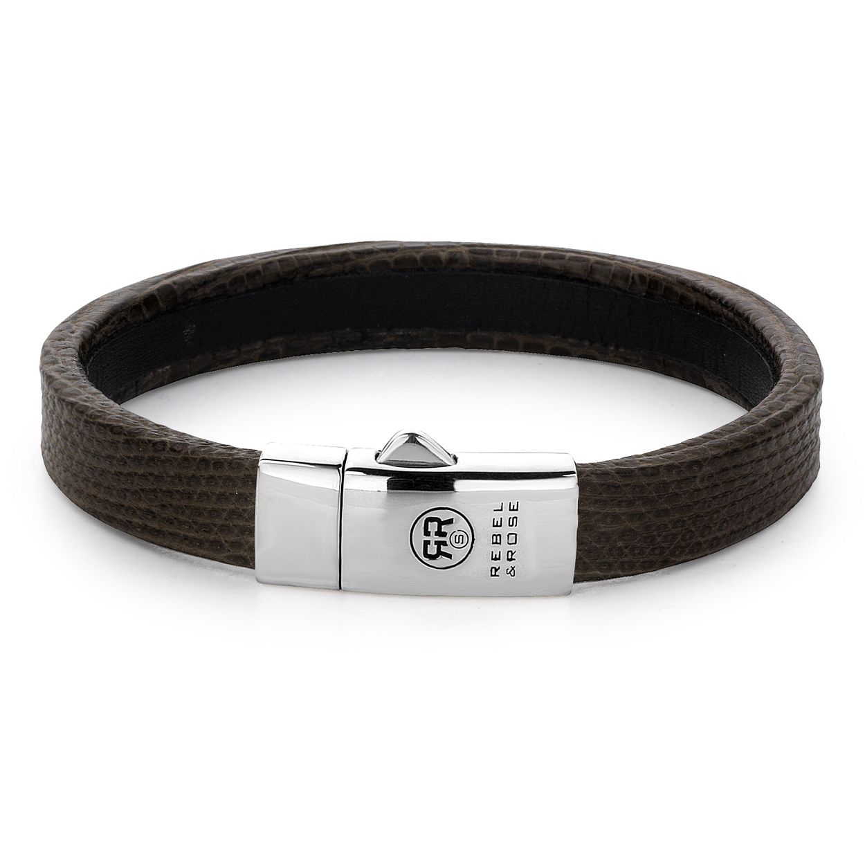 Deze armband is van het merk Rebel & Rose. Het is een herensieraad. De armband is bruin van kleur.