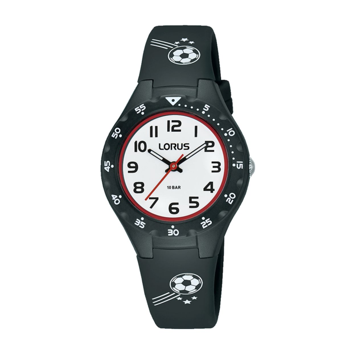 Dit kinderhorloge is van het merk Lorus. Het is een analoog horloge gemaakt van silicoon. De diameter van de kast is 30 mm en de kast is 10 mm dik.
De verdere specificaties van het horloge zijn als volgt:
Glassoort: acryl glas
Bandbreedte: 12
Kastmateriaal: kunststof
Waterdichtheid: 10 ATM
Techniek: quartz