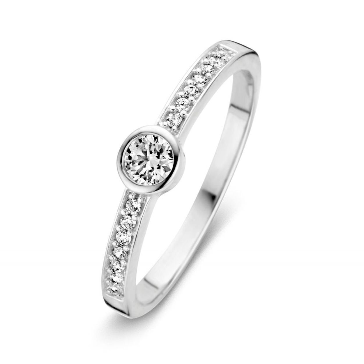 Ring witgoud zirkonia Maat 56