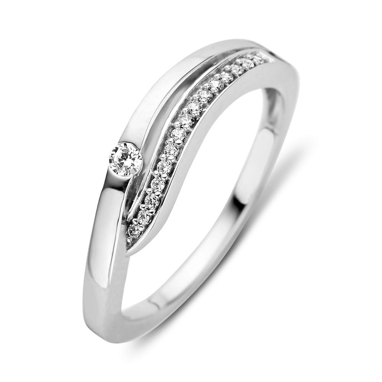 Ring witgoud zirkonia Maat 56