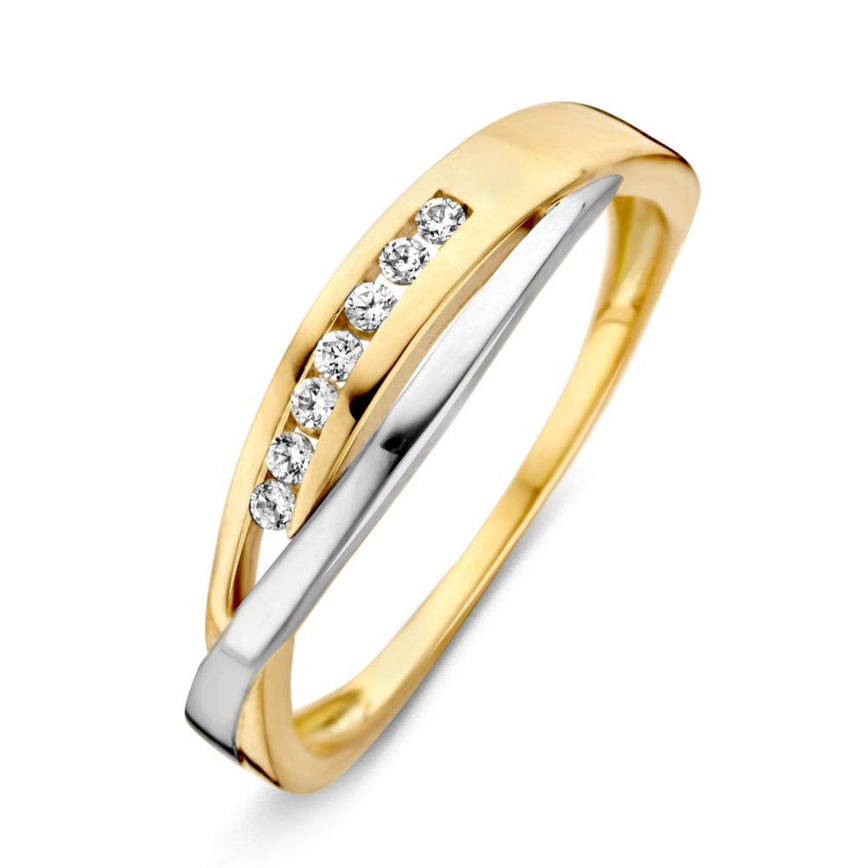 Excellent jewelry 14kt bicolour geel/witgoud