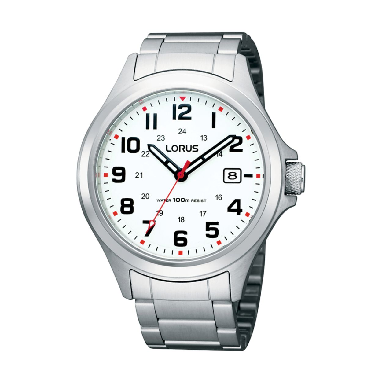 Dit herenhorloge is van het merk Lorus. Het is een analoog horloge gemaakt van staal. De diameter van de kast is 42 mm en de kast is 10.5 mm dik.
De verdere specificaties van het horloge zijn als volgt:
Glassoort: hardlex mineraal glas
Bandbreedte: 20
Kastmateriaal: staal
Waterdichtheid: 10 ATM
Techniek: quartz