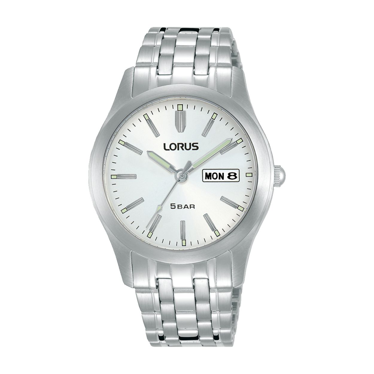 Dit herenhorloge is van het merk Lorus. Het is een analoog horloge gemaakt van staal. De diameter van de kast is 38 mm en de kast is 8.5 mm dik.
De verdere specificaties van het horloge zijn als volgt:
Glassoort: hardlex mineraal glas
Bandbreedte: 18
Kastmateriaal: staal
Waterdichtheid: 5 ATM
Techniek: quartz