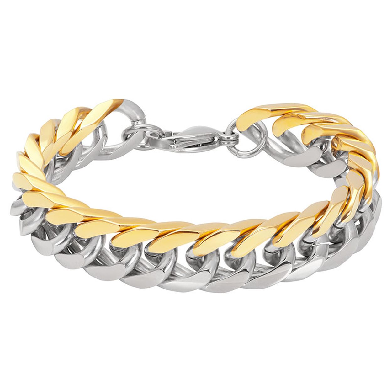 De iXXXi bracelet Barcelona is gemaakt van stainless steel en is voorzien van een zilverkleurige afwerking en een goud- of zwart kleurige plating. De armband bestaat uit een gevlochten design waarvan de ene helft van de schakels de kleur zilver hebben en de andere helft de kleur goud of zwart.