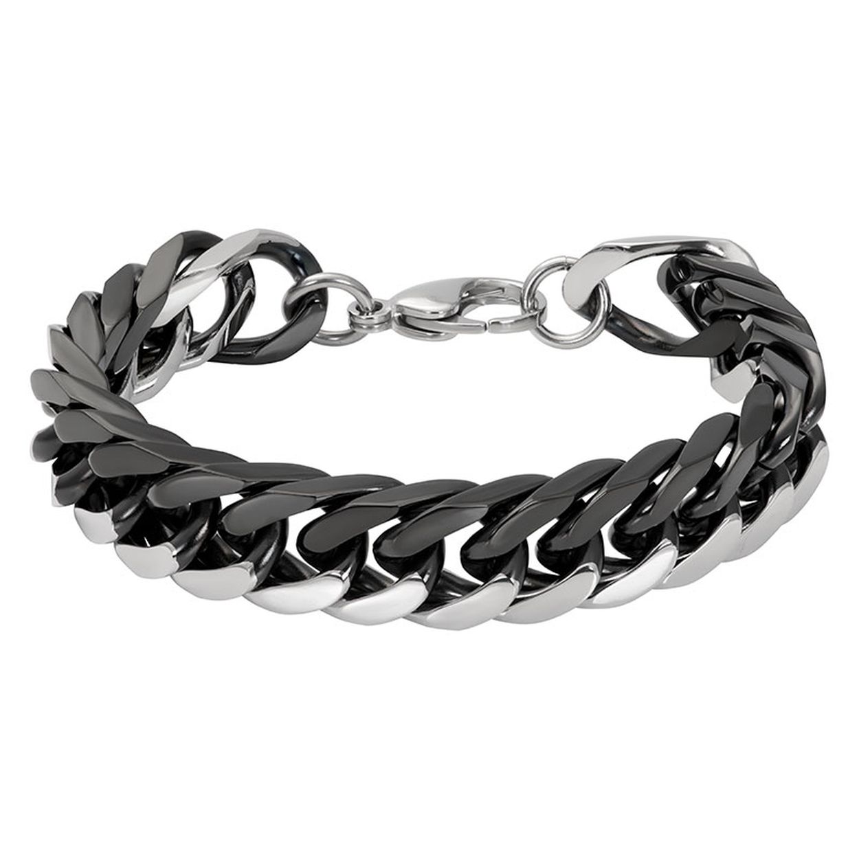 De iXXXi bracelet Barcelona is gemaakt van stainless steel en is voorzien van een zilverkleurige afwerking en een goud- of zwart kleurige plating. De armband bestaat uit een gevlochten design waarvan de ene helft van de schakels de kleur zilver hebben en de andere helft de kleur goud of zwart.