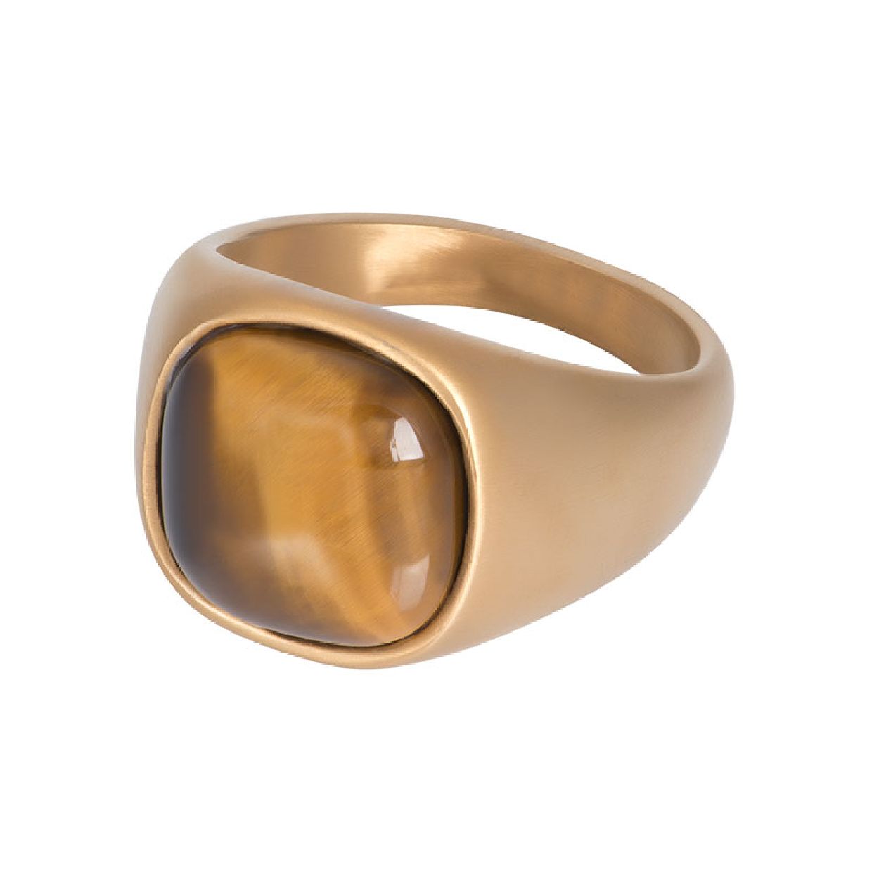 Deze ring is van het merk iXXXi Jewelry. De ring heeft mt 19. Deze Cadillac ring heeft een matte goudkleur en heeft een tijgeroog steen.
De maat is 19.
