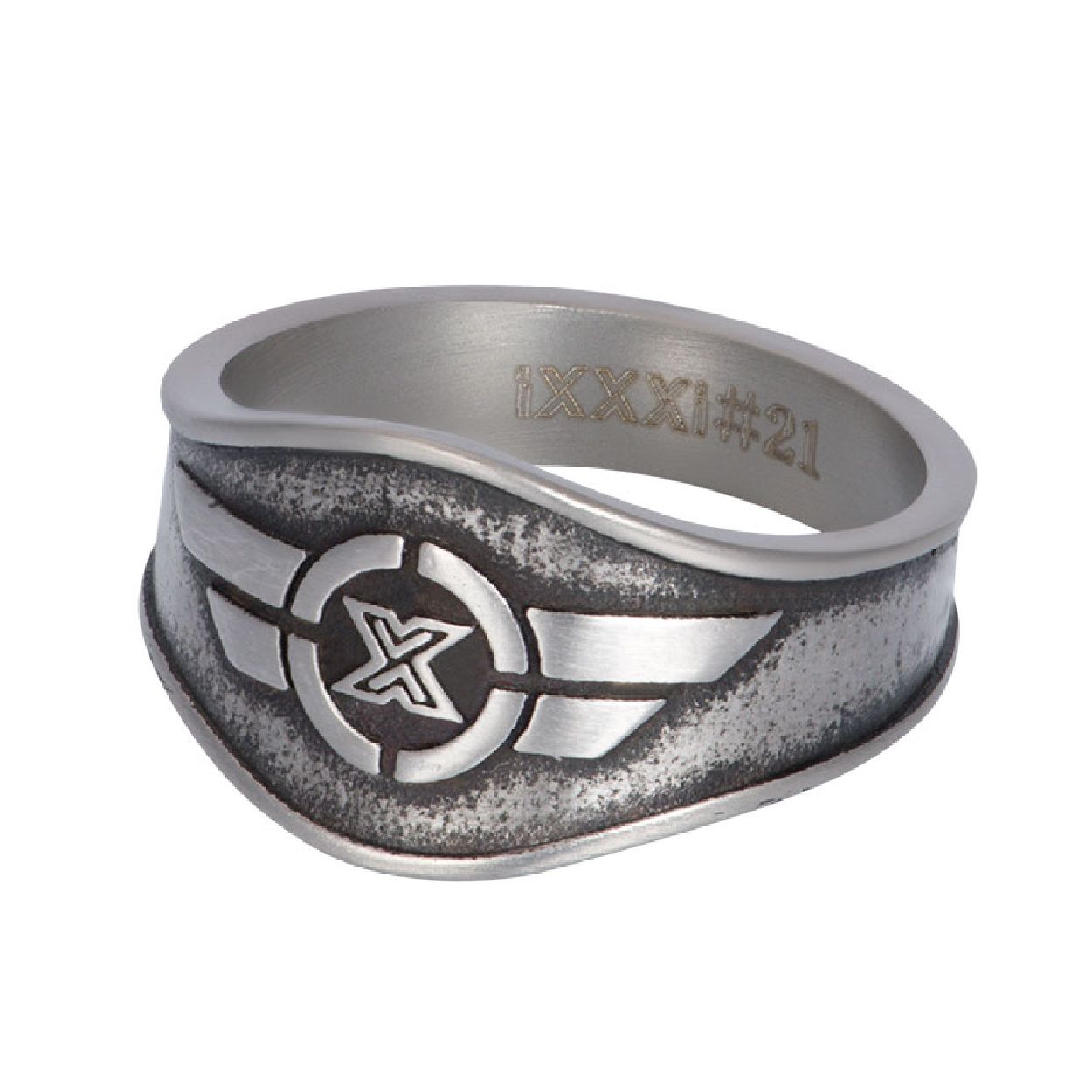 Dit is een sieraad van het merk iXXX.  De ring is grijs van kleur.