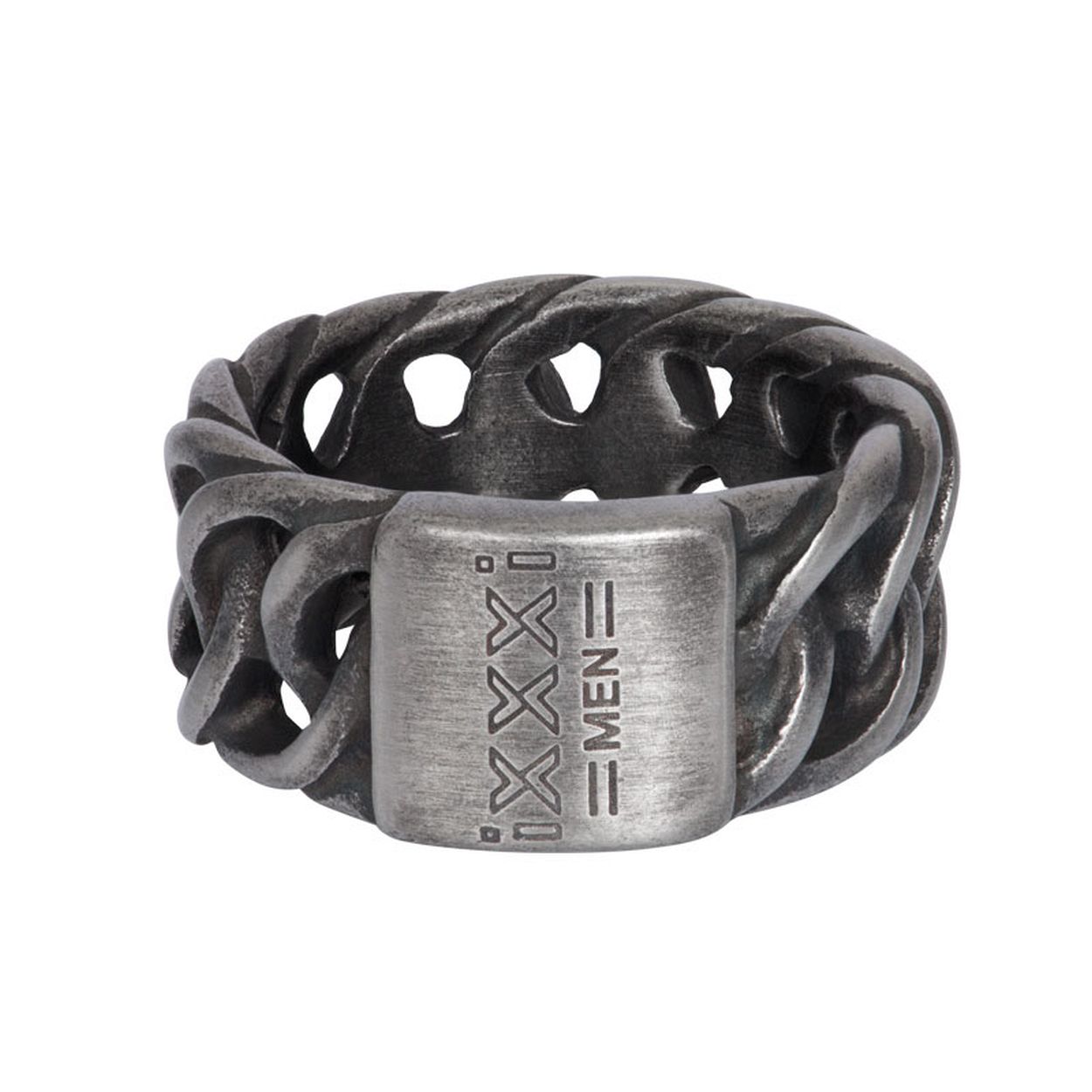 Deze ring is van het merk iXXXi JEWELRY. Het is een herensieraad gemaakt van edelstaal. De ring is zilver van kleur.
De iXXXi MEN single ring Rolls Royce is gemaakt van stainless steel en heeft een antiek zilverkleurige uitstraling. De solitaire ring is een brede ring met een gevlochten design rondom de gehele ring. Op de bovenkant van de gevlochten, antiek zilverkleurige ring is een vierkant bevestigd met daarin het iXXXi MEN logo. Single ring Rolls Royce heeft een antieke uitstraling door de kleuren combinaties antiek zilver en zwart. De solitaire ring Rolls Royce is verkrijgbaar in de maten 19 t/m 23. Met welke items uit de iXXXi MEN collectie combineer jij deze antiek zilverkleurige ring Rolls Royce?