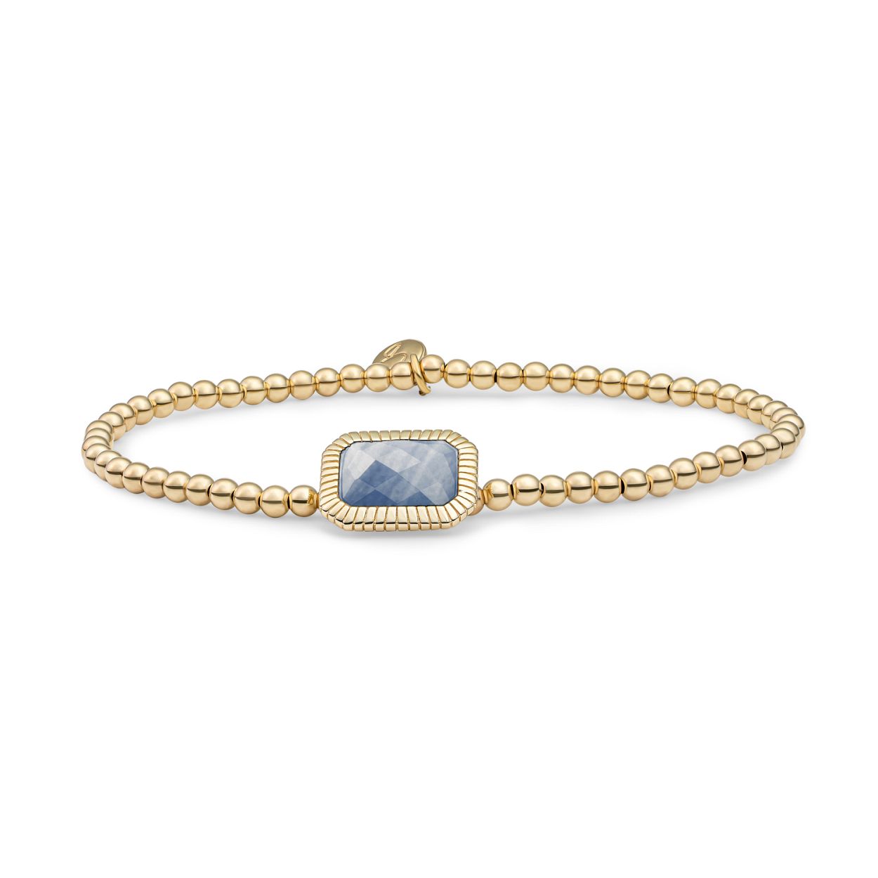 Armband - Goud - Blue Aventurine Baguette