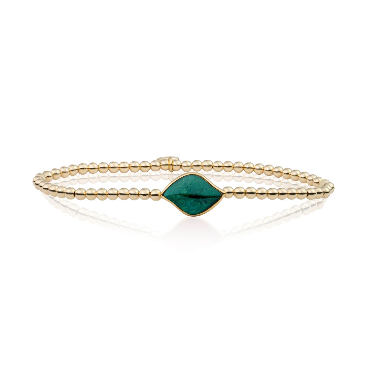 Armband - Goud - Moss Agaat Blossom