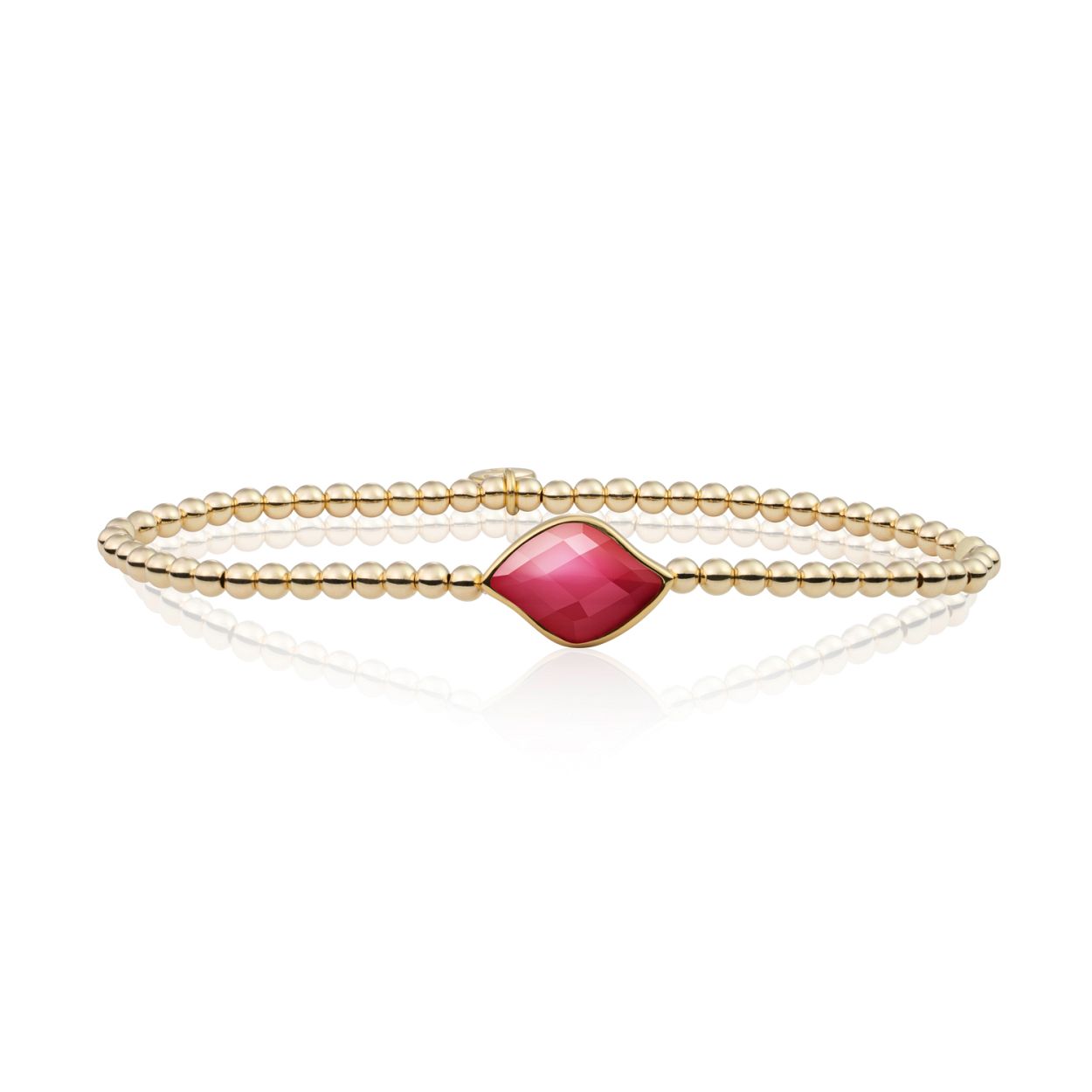 Armband - Goud - Fuchsia Quartz Blossom