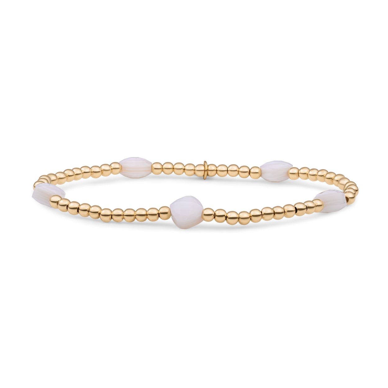 Armband | Pearl Cushion Cut Beads - Goud