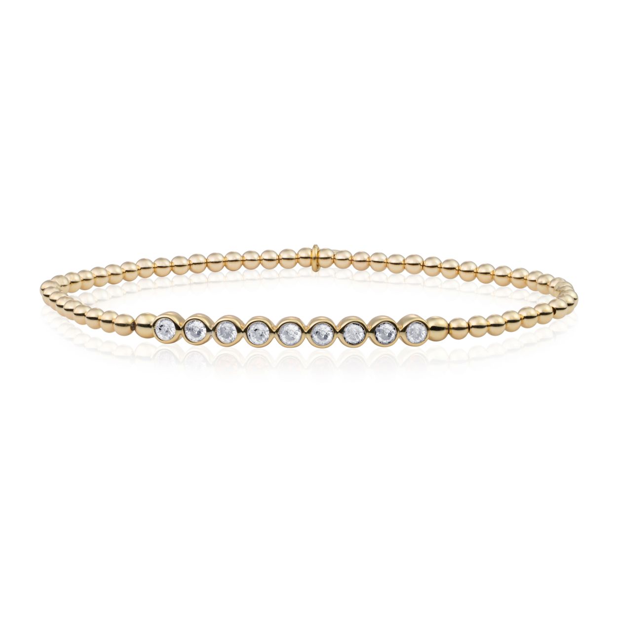 Armband - Goud - Wit Flame CZ tube