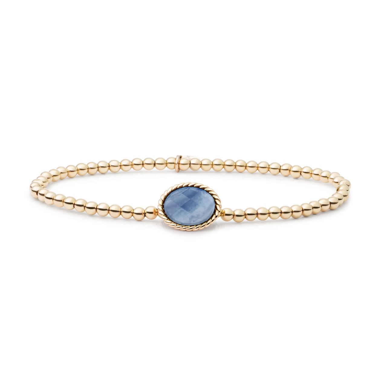 Armband - Goud - Blue Aventurine Twist