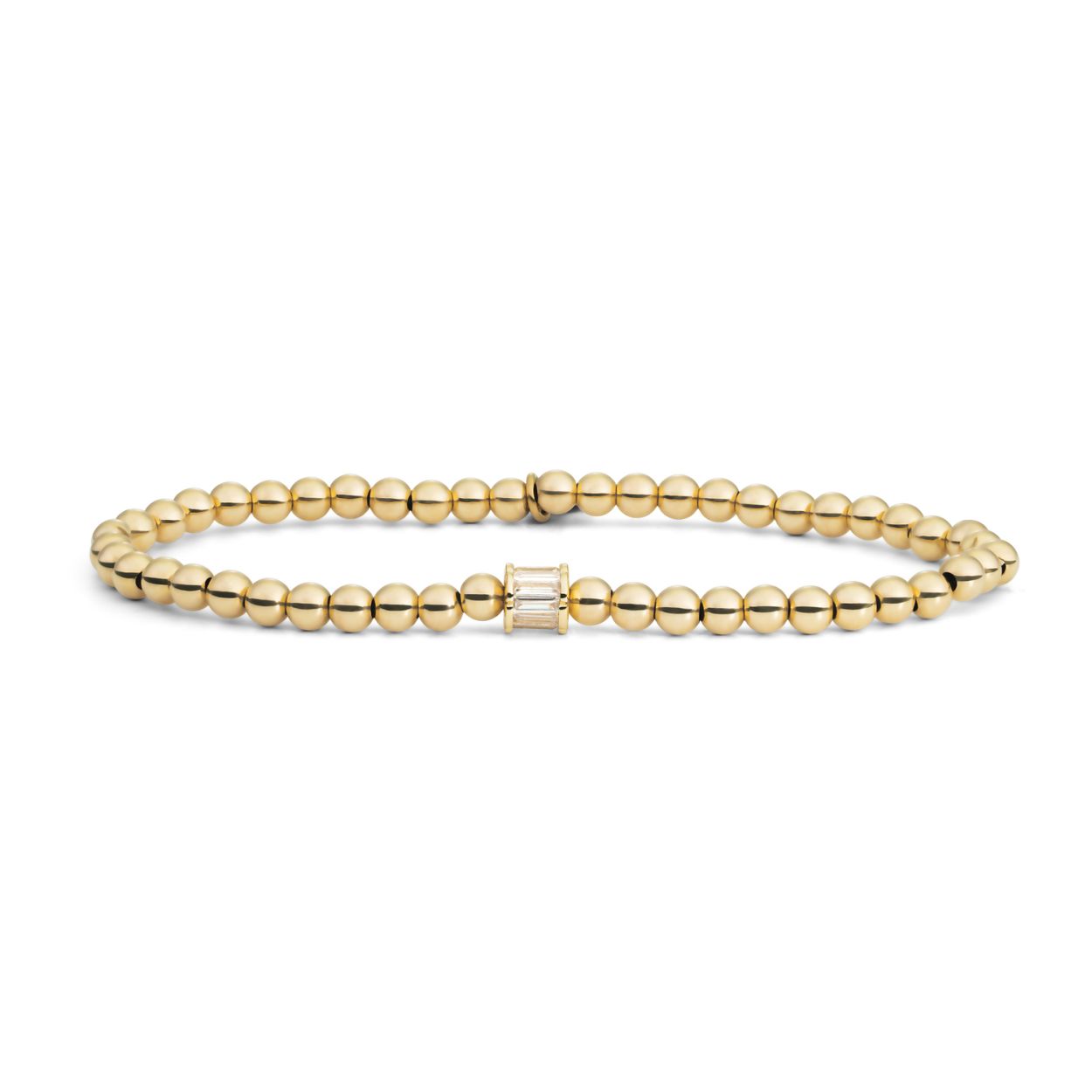Bracelet baquette Cylinder White CZ Gold