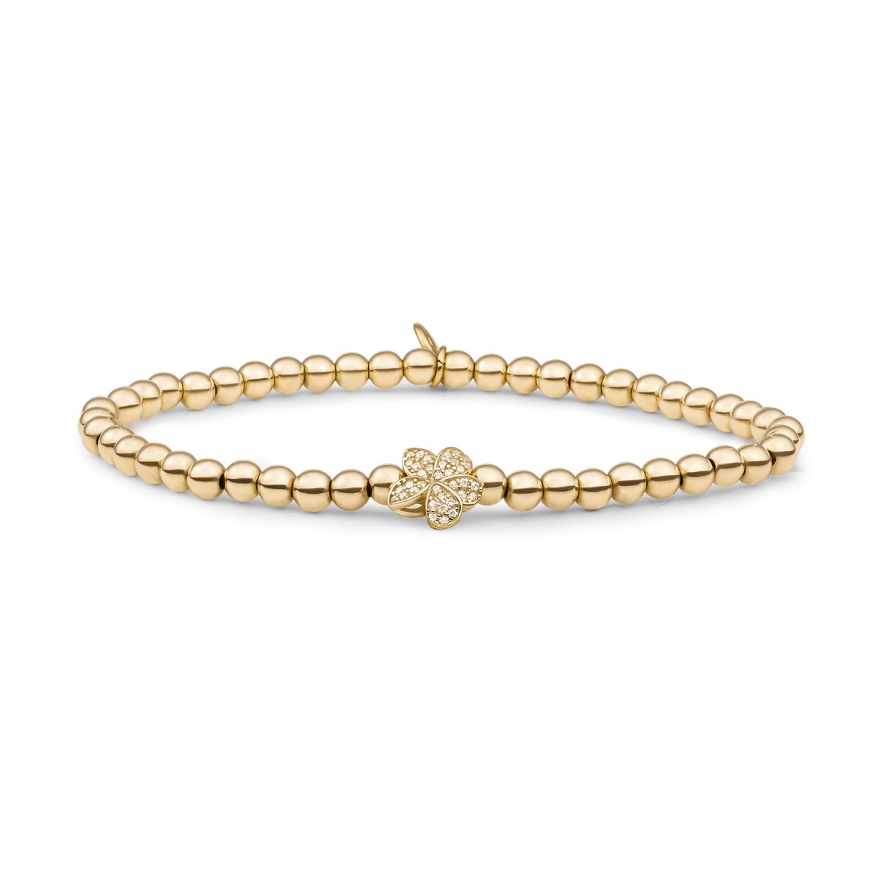 Armband | Flora Disc Goud - White CZ